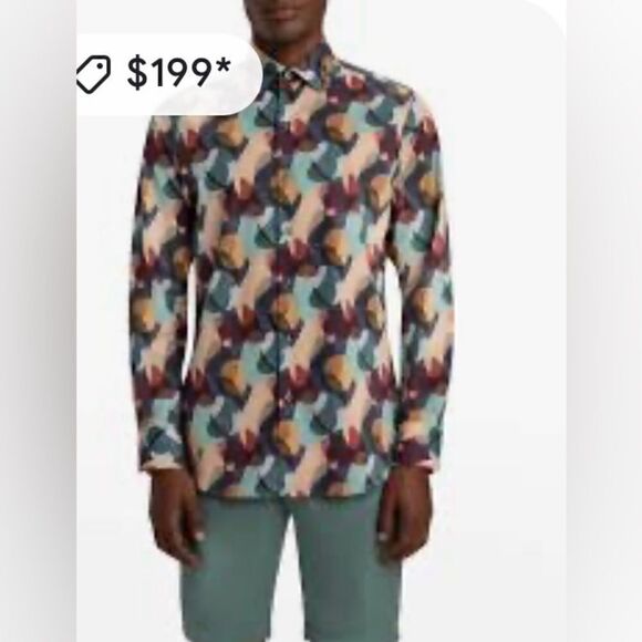 Bugatchi Men's Hugo Shaped
Comfort Stretch Cotton Sport Shirt. NWT - Picture 1 of 7